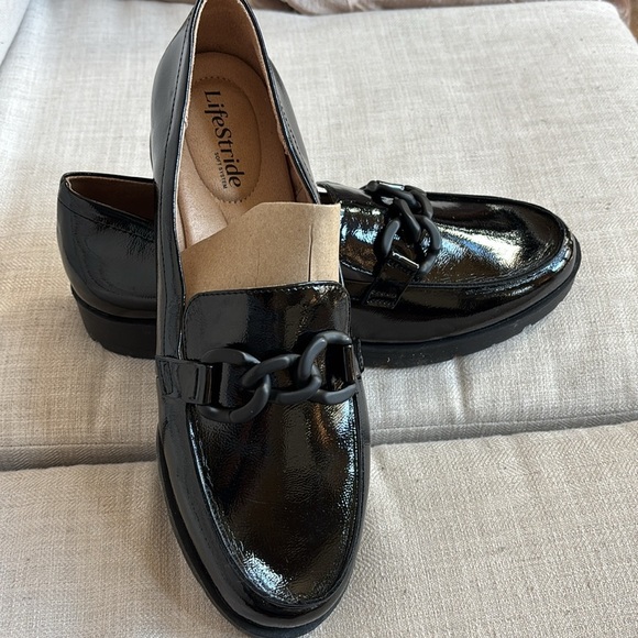 LifeStride Womens London 2 Loafers Black Patent 11 M - Picture 5 of 6